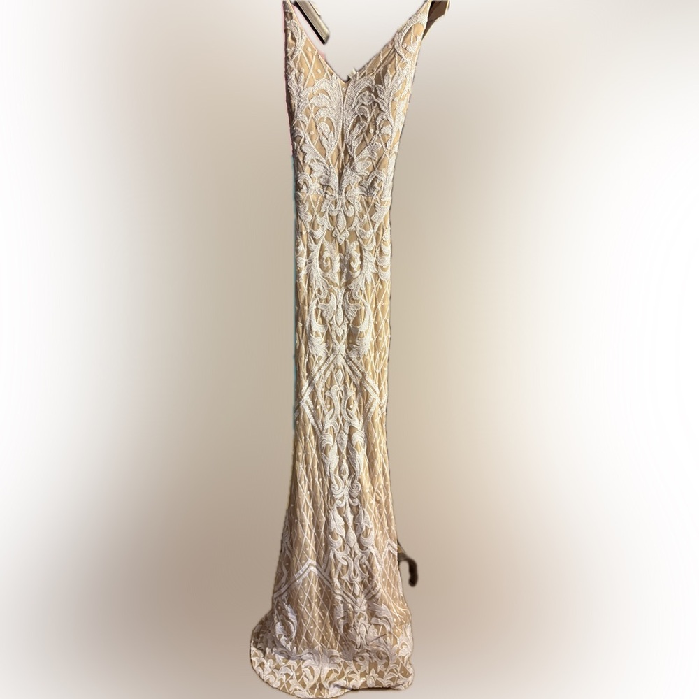 Elegant Cream and White Dress